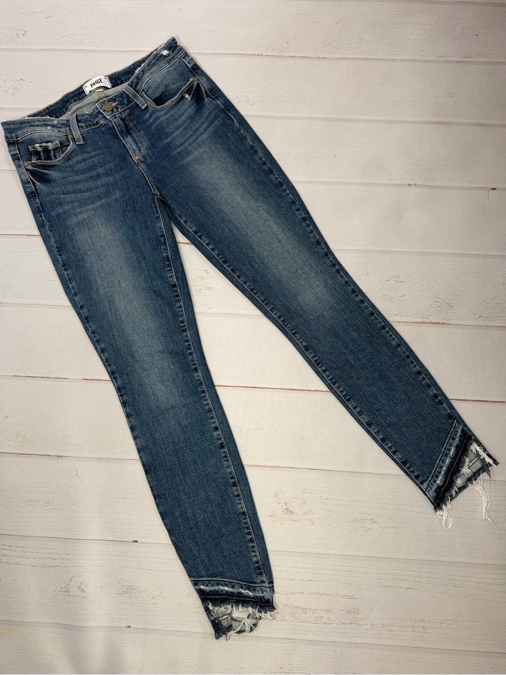 Paige Verdugo Ankle Raw Hem Skinny Jeans Size 28